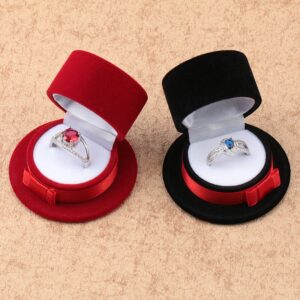 2 Pieces Lovely Velvet Top Hat Jewelry Gift Boxes 1