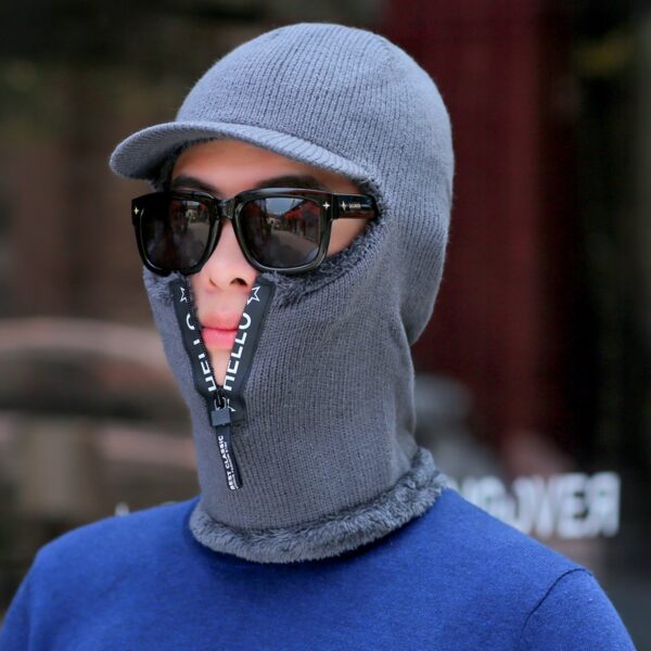 Winter Skullies Wool Knitted Cap with Mask 5