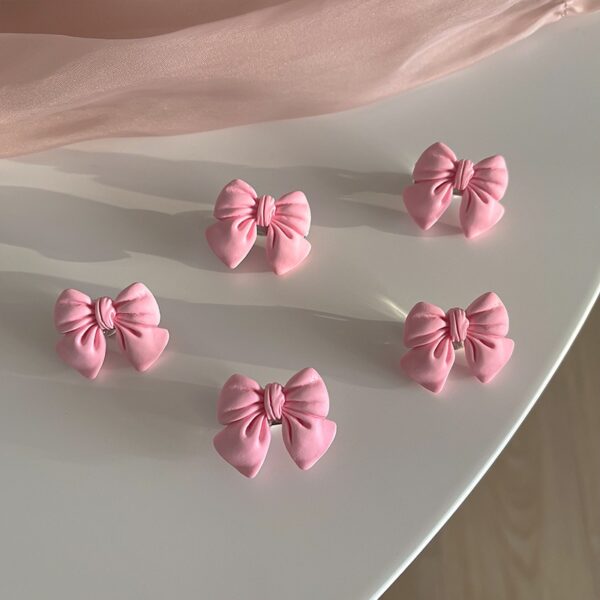 New Small Bow Hairpins Cute Peach Rose Hair Clips 6
