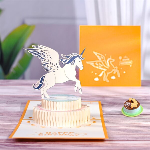 10 Packs 3D Pop-Up Cards Horse Cards Greeting Cards with Envelope Stickers 6