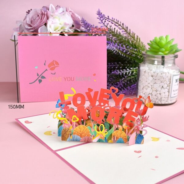 10 Packs 3D LOVE Pop-Up Valentines Cards with Envelopes 4