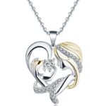 Mother's Day Heart Shaped Zircon Necklace Mom and Baby