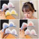 New Plush Cat Ears Hairpins Kids Fashion Hair Ornament Gifts