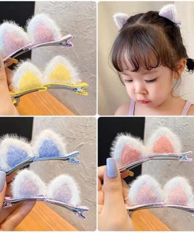 New Plush Cat Ears Hairpins Kids Fashion Hair Ornament Gifts