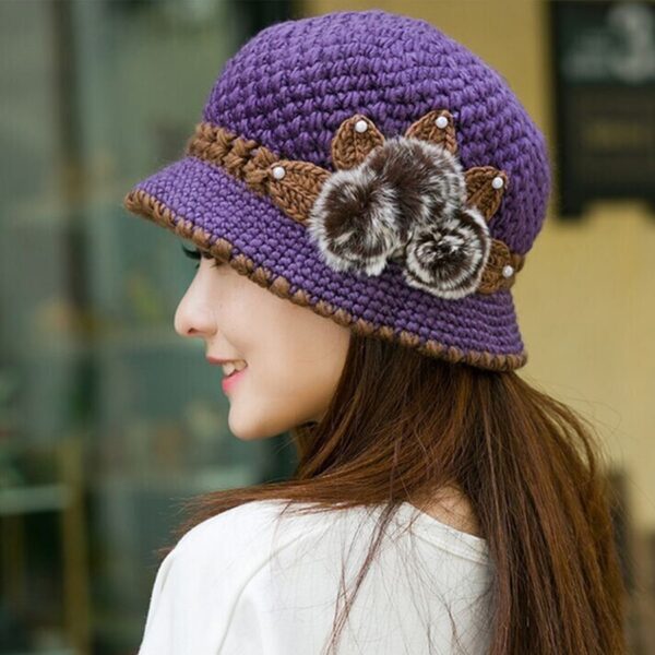 Winter Earmuffs Wool Hat Pretty Knitted Hat 4