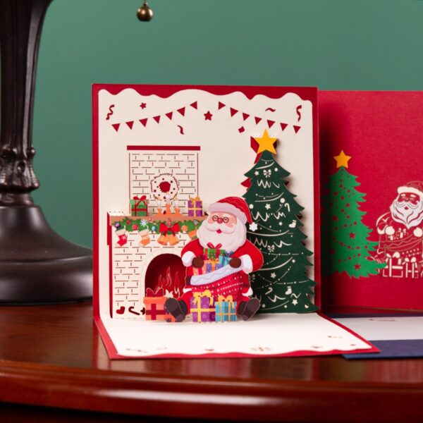 Christmas Cards Santa Ride Xmas Winter Holiday Greeting Cards with Envelopes 3