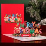Christmas Cards Santa Ride Xmas Winter Holiday Greeting Cards with Envelopes