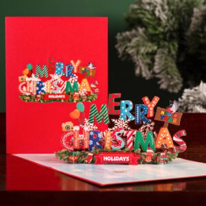 Christmas Cards Santa Ride Xmas Winter Holiday Greeting Cards with Envelopes 5