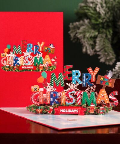 Christmas Cards Santa Ride Xmas Winter Holiday Greeting Cards with Envelopes