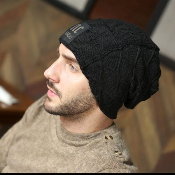 New Fashion Men's Beanie Winter Outdoor Wool Knitted Hat 2