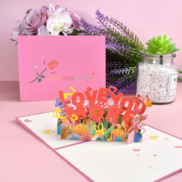 10 Packs 3D LOVE Pop-Up Valentines Cards with Envelopes 6