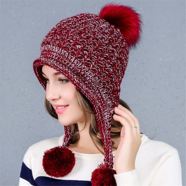 New Korean Knitted Hat Cute Earmuffs Wool Beanie 3