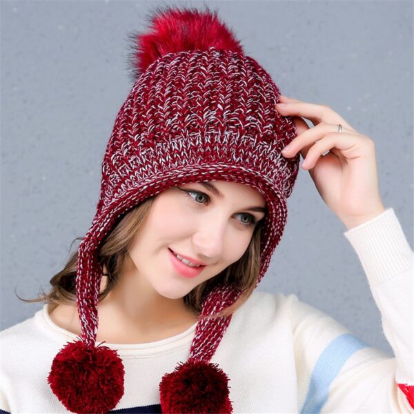 New Korean Knitted Hat Cute Earmuffs Wool Beanie 4