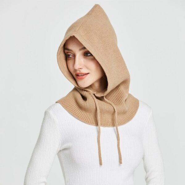 Unisex Knit Scarf Hood Hat Winter Cashmere Beanie 2