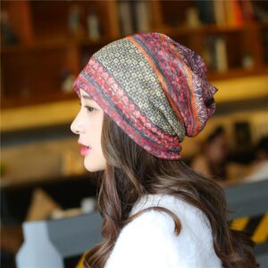 Summer Autumn Thin Flower Beanies For Women Headgear Turban Hats 8
