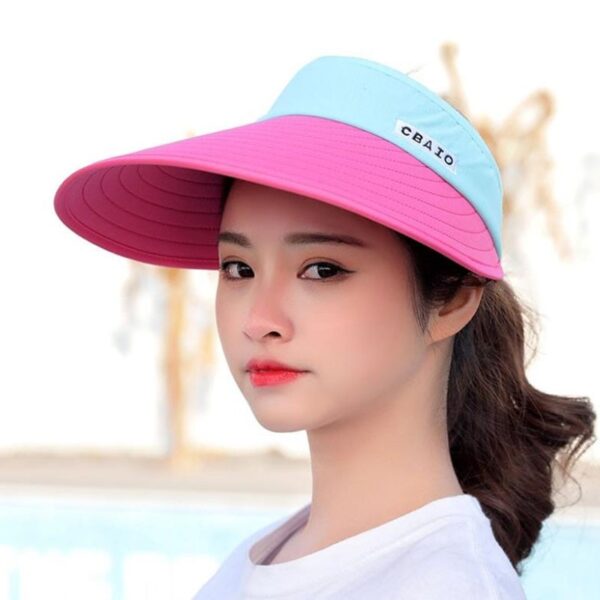 Summer Sun Visor Wide-brimmed Hat Adjustable Beach Hat UV Protection 6