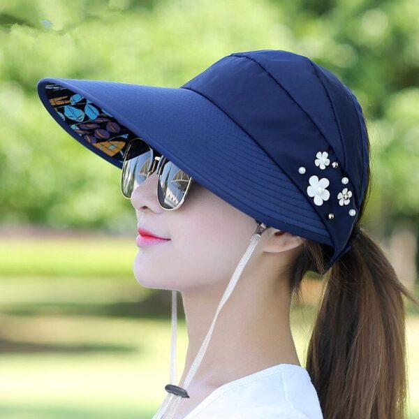 Summer Hat Pearl Packable Sun Visor Hat with Wide Brim 2