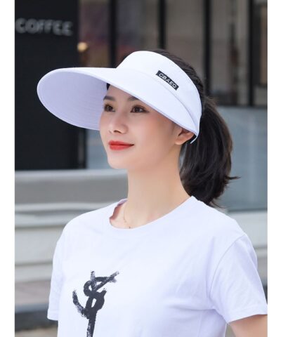 Summer Sun Visor Wide-brimmed Hat Adjustable Beach Hat UV Protection