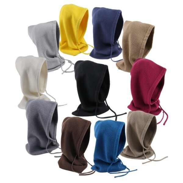 Unisex Knit Scarf Hood Hat Winter Cashmere Beanie 6