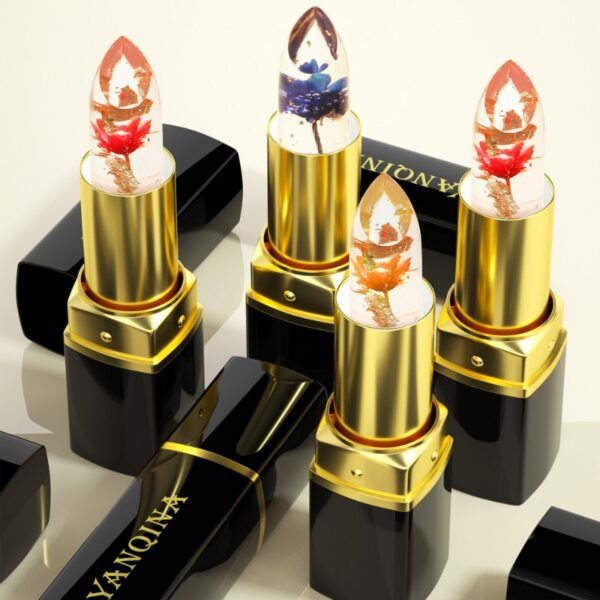 Temperature Color Changing Crystal Jelly Flower Lipstick Long Lasting 5