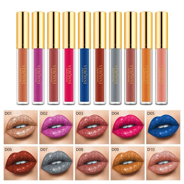 10 Colors Lip Gloss Sexy Glitter Matte Liquid Lipstick Long Lasting Waterproof 2