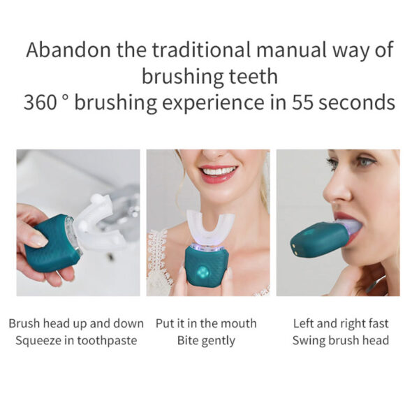 360° Intelligent Automatic Sonic Electric Toothbrush Waterproof 4