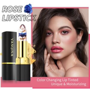 Temperature Color Changing Crystal Jelly Flower Lipstick Long Lasting 3