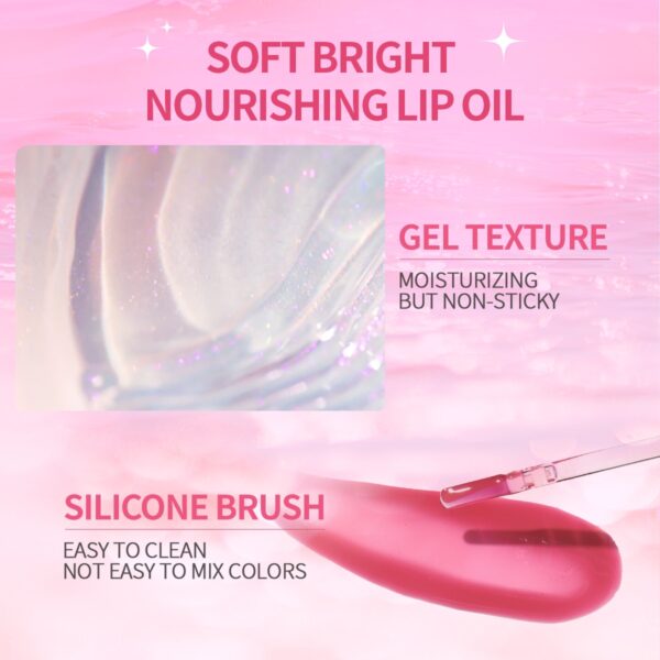 Soft Bright Nourishing Lip Oil Moisturizer Gel Texture 5