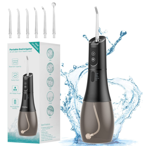 Oral Irrigator Portable Water Flosser Rechargeable 5 Modes IPX7 400ML Dental Water Jet for Cleaning Teeth 1