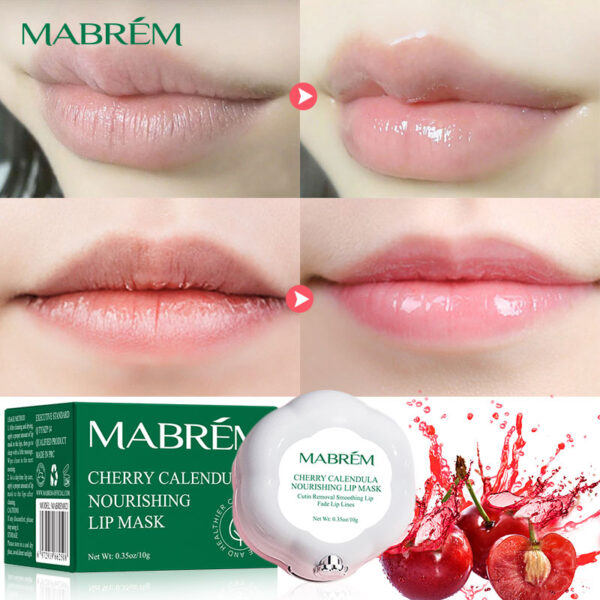 Cherry Calendula Nourishing Lip Mask Exfoliation Repair Lip Lines Relief Dry Lip Moisturizing 2