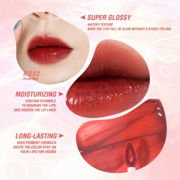 Super Glossy Moisturizing Liquid Lipstick Waterproof Long-lasting Non-sticky High Pigment Lip Gloss 4