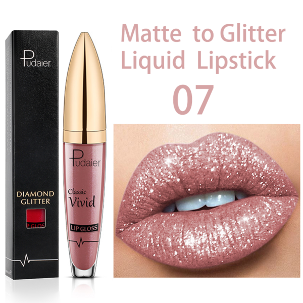Shiny Lip Gloss Waterproof Long Lasting Matte To Glitter Liquid Lipstick 6
