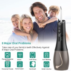 Oral Irrigator Portable Water Flosser Rechargeable 5 Modes IPX7 400ML Dental Water Jet for Cleaning Teeth 2