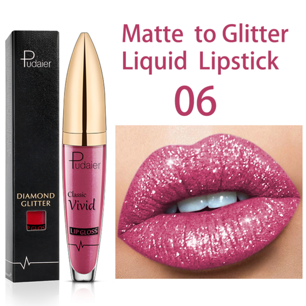 Shiny Lip Gloss Waterproof Long Lasting Matte To Glitter Liquid Lipstick 5