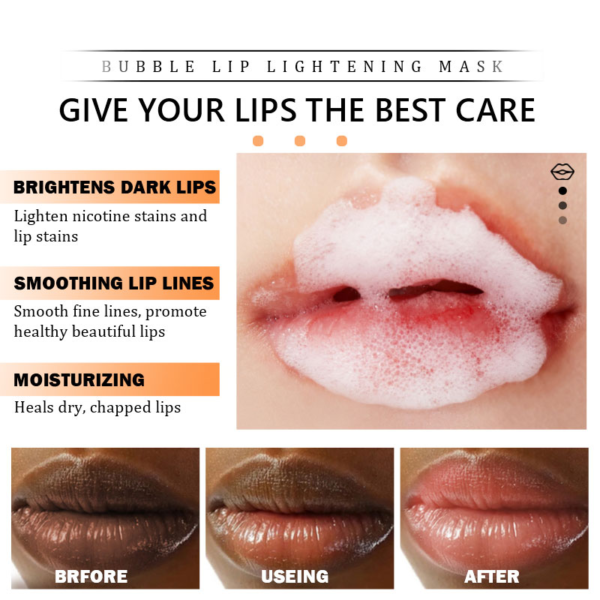 Bubble Lip Lightening Mask For Dark Lips Moisturizing Remove Dead Skin Reduce Pigmentation 2