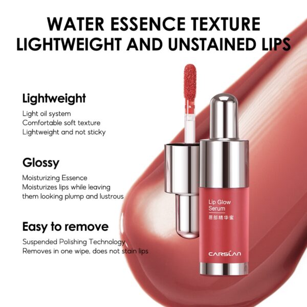 Tinted Lip Glow Serum Essential Oil Moisturizing Lip Glaze Plumper Mirror Water Lip Gloss 3