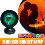 Mini USB Sunset Lamp Mini Projector Night Light 16 Colors