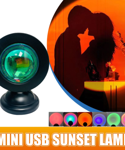 Mini USB Sunset Lamp Mini Projector Night Light 16 Colors